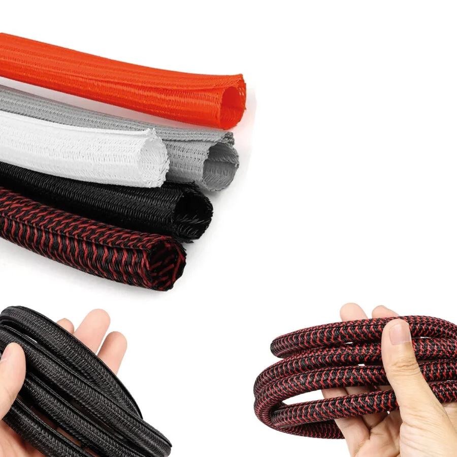 Cubre Cable CJ Racing Rojo y Negro 1 Metro